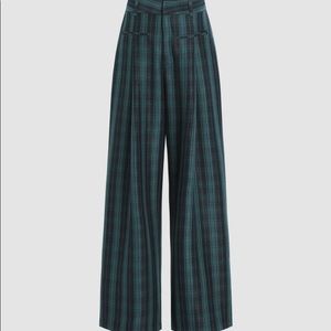 CIDER CHECK PATTERN WIDE LEG TROUSER